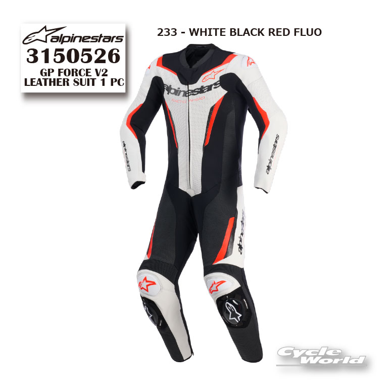 正規品【ALPINESTARS】GP FORCE V2 LEATHER SUIT 1 PC《3150526》 WHITE BLACK RED...