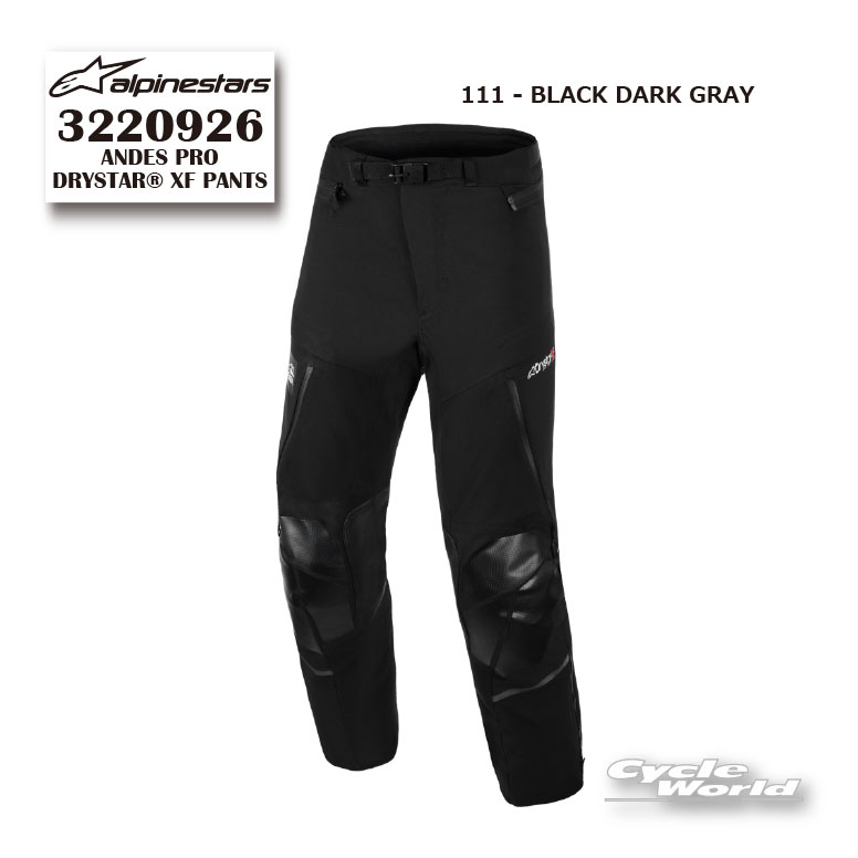 正規品【ALPINESTARS】ANDES PRO DRYSTAR(R) XF PANTS《3220926》 BLACK DARK GRAY (111) イタリア取り寄せパンツ ツーリング アルパインスターズ 【バイク用品】