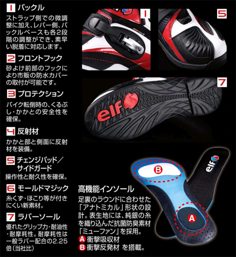 ☆*　正規品【elf 】エルフシューズ EL014 シンテーゼ14　synthese14　防水ライディングシューズ広島化成　オートバイ用　 　スニーカー ツーリング　靴　人気　【バイク用品】 cycle-world-10006316 バイク用品専門店サイクルワールド サンプル画像3