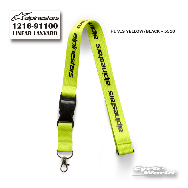 【あす楽/ネコポス対応】正規品【ALPINESTARS】LINEAR LANYARD《1216-91100 HI VIS YELLOW/BLACK(5510) 》　ストラップ　アルパインスターズ イタリア 取り寄せ【バイク用品】