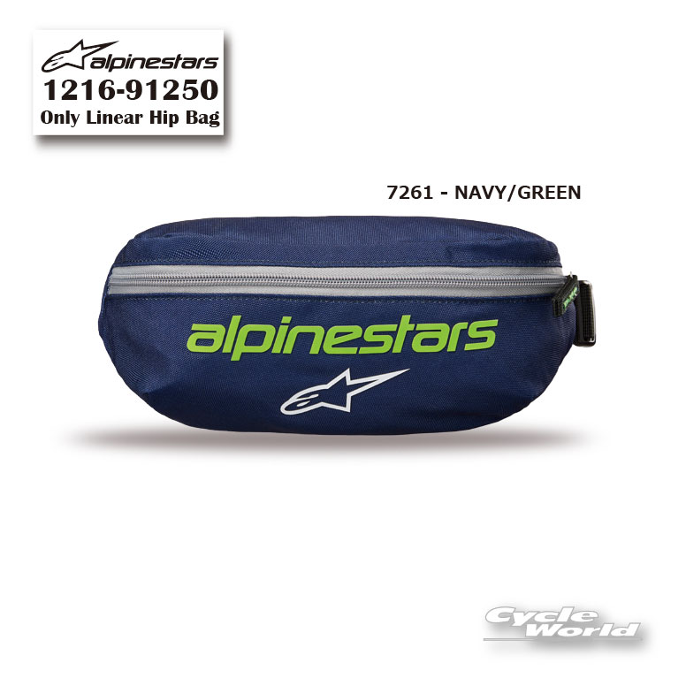 ◆ONLY LINEAR HIP BAG《1216-91250》◆【ALPINESTARS製品 ご購入前のご案内】■ 納期について本商品はイタリア本社からのお取り寄せ商品です。在庫がある場合、ご注文確定後 約1～2ヶ月前後 が目安となります。※商品名に「あす楽対応」と記載のある商品は、弊社在庫商品となります。　各商品ページに表示されている納期をご確認ください。海外在庫は日々変動し、出荷状況や輸送状況の影響を受けるため、到着日の確定はいたしかねます。余裕をもってご検討いただけますと幸いです。なお、メーカー手配開始後のキャンセルはお受けできません。■ 商品画像・仕様について掲載画像はメーカー公式画像を使用しております。ALPINESTARS製品は、生産ロットにより素材・色味・ロゴの位置・細部仕様等が予告なく変更される場合がございます。メーカーでは、生産ロットごとに撮影画像の変更は行っておりません。一時的な仕様変更があっても元に戻る可能性があるため、都度画像の差し替えは行わない方針とのことです。そのため、生産時期により細部が異なる場合がございます。掲載画像と完全に一致しない場合がございますことを、あらかじめご了承ください。■ 写真との違いについて写真と一部仕様が異なる場合がございますが、当店商品はイタリア本社ルート仕入れの正規品です。仕様差異のみを理由に模造品と判断できるものではございません。ご不安な場合は、気になる箇所のお写真をお送りください。また、日本国内窓口「アルパインスターズジャパン」へ直接お問い合わせいただくことも可能です。■ サイズについてサイズ感には個人差がございます。足の形状やフィット感のお好みにより、着用感は異なります。ご検討の際は、お手持ちの製品との比較などを参考にご判断ください。-----------------------------------------------------------------------------------------------------※ブラウザやお使いのモニター環境により、掲載画像と実際の商品の色味が若干異なる場合があります。商品詳細画像は今シーズン展開外カラーを掲載していることがあります。掲載の価格・デザイン・仕様について、予告なく変更することがあります。あらかじめご了承ください。商品の仕様など詳細に関しましてはメーカーサイトをご確認頂ますようお願い致します。★送料・納期などの注意点につきましては必ず弊社会社概要ページの「ショップからの重要なご案内」をお読みいただき注文をお願いいたします。-----------------------------------------------------------------------------------------------------