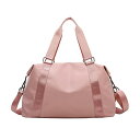 色：大：ピンク ボストンバッグ (軽量・撥水) 旅行バッグ トレーニング バッグ 大容量 (大：ピンク)