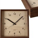 muku square clock km-38WA 木 ウォールナット 掛け時計 連続秒針 (クォーツ時計)