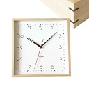 Square clock 3 ヒノキ 掛け時計 スイープ km-114NARC(電波時計)