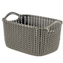 (カーバー) Knit(ニット) スクエアバスケット 8L ブラウン | かご トレー 書類ケース 小物収納 リサイクルプラスチック製 北欧 お手入れ簡単 CV-010
