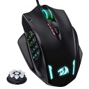 M908 Impact RGB LED MMO ゲーミングマウス、12サイドボタン、光学式有線エルゴノミクスゲーマーマウス、最大12,400DPI、高精度、20プログラム可能マクロショートカット、コンフォートグリップ付き(2)