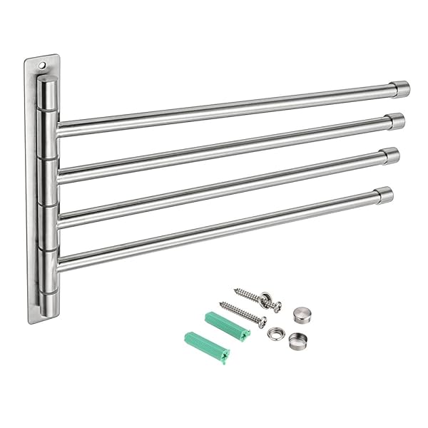 タオルハンガー タオル掛け スイングアーム 洗面所 ステンレス タオルバー 壁掛け 省スペース つや消し..