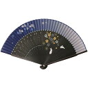 旭王 扇子 うさぎと桜 ブルーブラック 161301