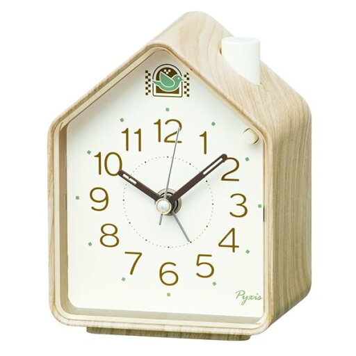 クロック( Clock) 目覚まし時計 置き時計 アナログ 薄茶木目 110×86×63mm PYXIS ピクシス NR453A クロック( Clock) 目覚まし時計 置き時計 アナログ 薄茶木目 110×86×63mm PYXIS ピクシス NR453A