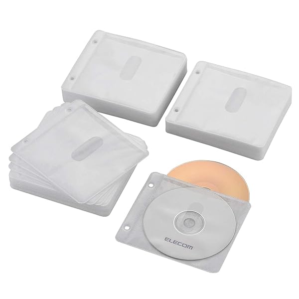 DVD CDケース 不織布 両面収納 2穴付 120枚入 240枚収納可 ホワイト CCD-NBWB240WH