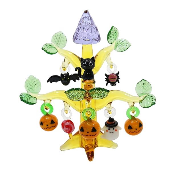 かわいい手作り ガラス細工 ハロウィンの森