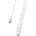 電源タップ 10個口 2m 雷ガード ほこりシャッター 【 マグネット 回転脚パーツ 吊り穴 】 スイングプラグ ブラック ECT-2620WH(2)