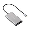 USB-C ハブ ドッキングステーション 10in1 デュアルディスプレイ対応 HDMI 4K/30Hz VGA USB PD対応 グレー DST-W15