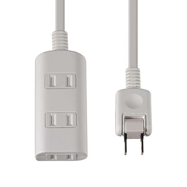 扉付タップラン 電源タップ 延長コード 125V 2m 3個口 ホワイト WBT-N3020B(W)