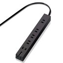 電源タップ マグネット 強力 2m 6個口(内3ピン1) ブラック T-KM01-2620BK(2)