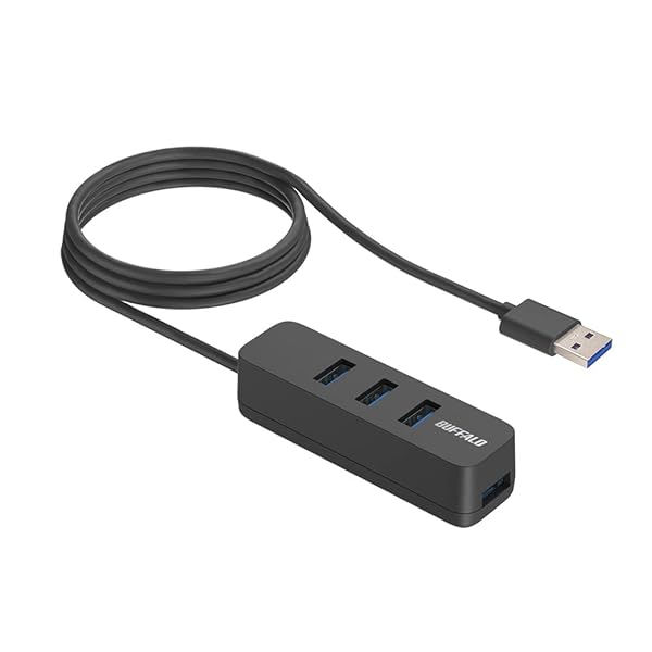 USB3.2 Gen1 バスパワー 4ポート ハブ ブラック 上挿しモデル BSH4U145U3BK