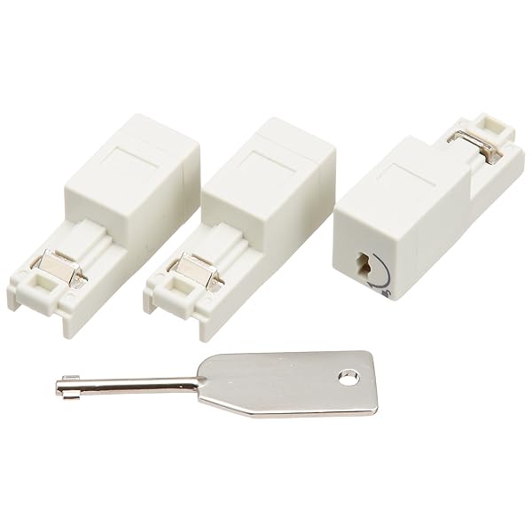 ネットワークセキュリティ RJ45コネクタジャック鍵付プロテクタ3個