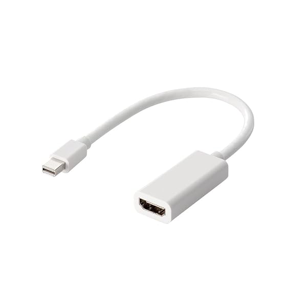 Mini DisplayPort (オス) - HDMI (オス) 変換アダプタ 15cm ホワイト AD-MDPHDMIWH
