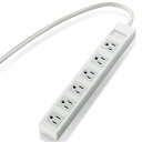 電源タップ 3ピン 6個口 スイングプラグ 5m グレー T-T01-3650WH/RS(2)