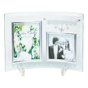 ユーパワー FOR WEDDING GIFT ジュエリーチャームガラスフォトフレーム 2ウィンドー GF-02051