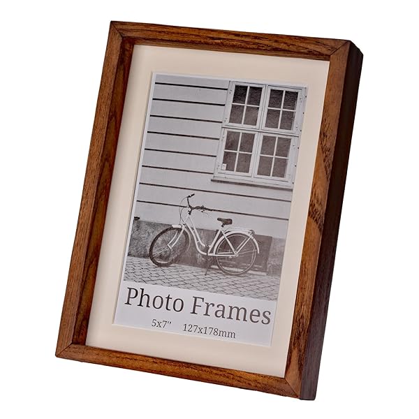 額縁 フォトフレーム 木製フォトフレーム 2L ハガキサイズ 兼用 ブラウン VE-5599