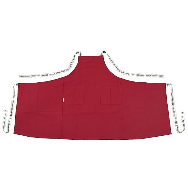 エプロン APRON WITH RIBBON レッド