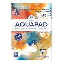 クレールフォンテーヌ 水彩紙 【アクアパッド】 A5 (70枚入) 画用紙 中目 超厚口 300g パッド cf975720