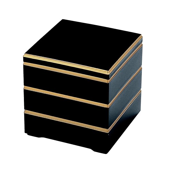 3段重箱 校倉重 黒金渕 (内黒) 7寸 H-158-38-A