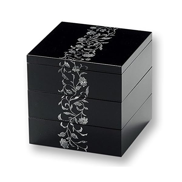 越前塗 アールデコ 三段重箱 溜 914107