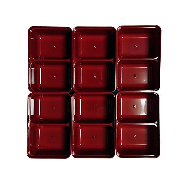 重箱用仕切 7寸校倉重用中子6個用ハーフ仕切 朱6個 H-158-42