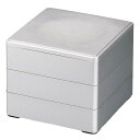 J-kitchens 重箱 3段 5.5寸 彩 お重箱 銀 16.7cm x 16.7cm x 14.8cm 日本製