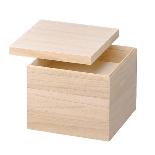 J-kitchens 重箱 日本製 3段 木製 6.5寸 桐福籠 重白木 20.3cm x 20.3cm x 17.6cm