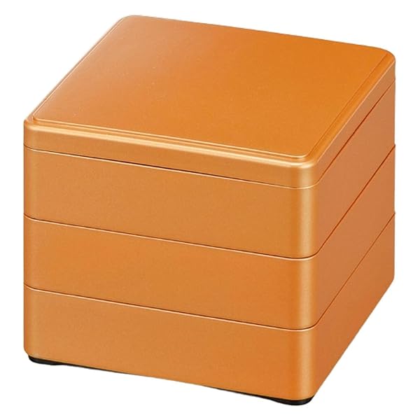 J-kitchens 重箱 日本製 3段 5.5寸 段付福徳 16.5cm x 16.5cm x 15.2cm