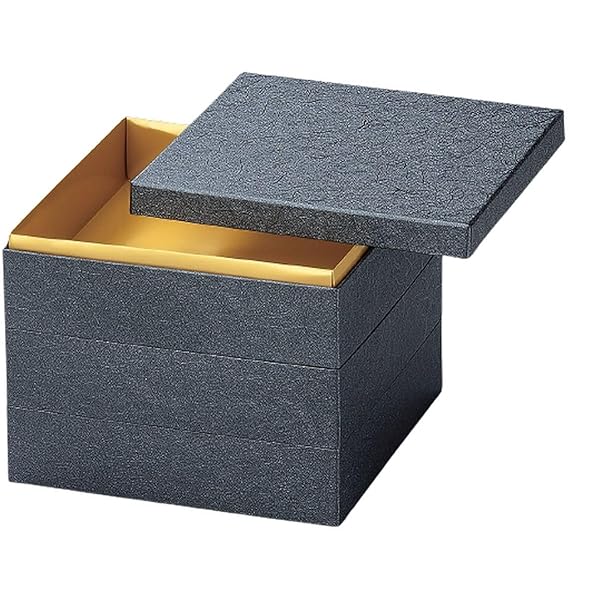 J-kitchens 御節重箱 日本製 3段 6.5寸 和 紙 薄墨雲竜 20.0cm x 20.0cm x 17.6cm