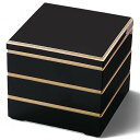J-kitchens 重箱 3段 8寸 校倉 黒渕金 23.9cm x 23.9cm x 19.2cm 日本製