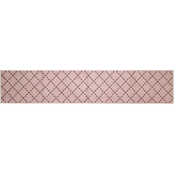 キッチンマット 幅45cm×長さ240cm×高さ1cm ピンク ステッチ ズレにくい 床暖房対応 洗濯しやすい ズレSTRONG