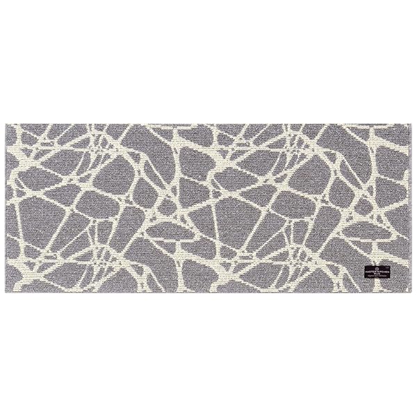 PENTELIKON キッチンマット インテリアマット 約50× 120cm ライトグレー ギリシャ製 薄手 床暖房 洗える 61778