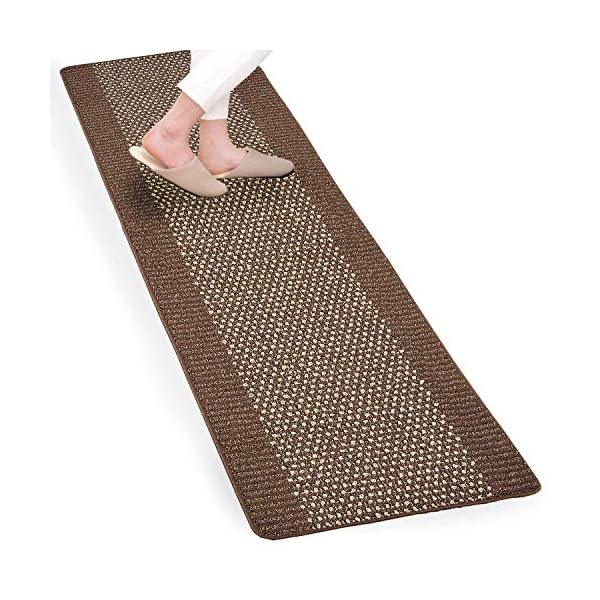 優踏生洗いやすい キッチンマット 約60cm×240cm ブラウン ( 洗える 軽量 滑り止め クッション )