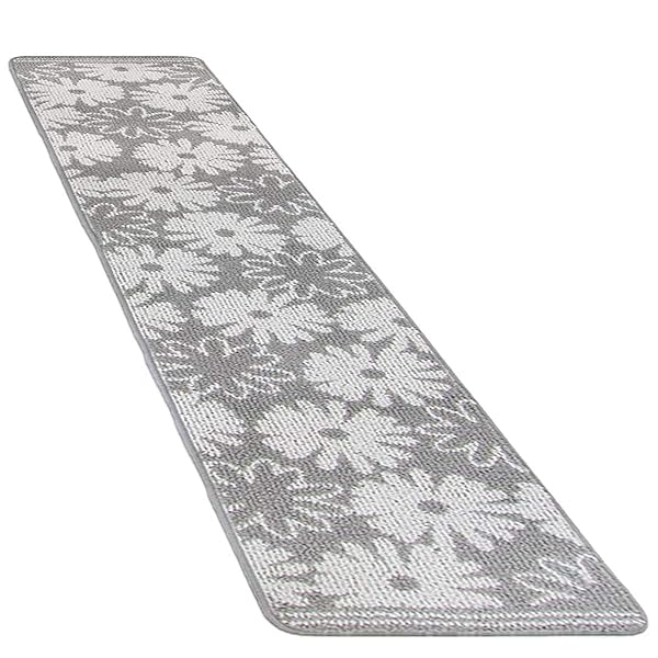 シュクレ キッチンマット 約45cm×240cm グレー(すべり止め 洗える)