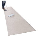 【日本製 拭ける 撥水】 キッチンマット ずれない 台所マット ロング 60×240cm ベージュ おくだけ吸着 KP-79