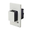 壁用プッシュコンセント ホワイト 接地無し/カギ付き UCW101W