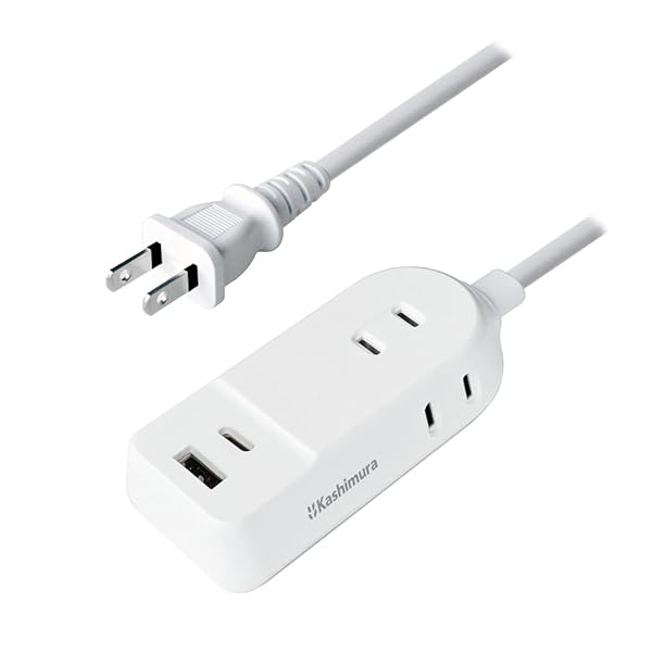 国内・海外両用電源タップ 100～240V入力対応 コード1m AC3 A/C 2P 2.4A 【ACコンセント3口合計1400W /..