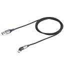 車内用品 端子180度可動USBケーブル L字 1.1m Type Ato Type C データ通信&充電 ブラック D607 Xperia/Galaxy/iP...