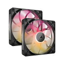 iCUE LINK RX140 MAX RGB スターターキット 140mm PWM PCケースファン 30mm厚 デュアルパック(iCUE LINKシステムハブ付属) ブラック CO-9051036-WW(2)