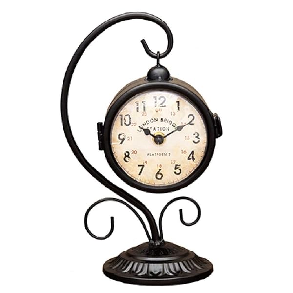 置き時計 Mat tBlacl London Bridge W16×D12×H28cm ステーションクロック ハンギング 両面置き時計 1520-10