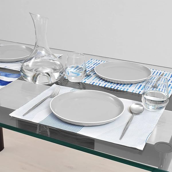 スタイルデコール(STYLE Decor) ランチョンマット 2枚セット 綿100%(30cm×45cm) リバーシブルタイプ ウォーターフローW3100100 ブルー 中