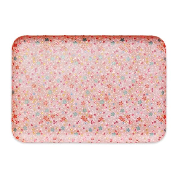 友禅和紙 トレー L 39cm 小花 吹雪 食洗機対応 トレイ お盆 おしゃれ プラスチック 大 小 大きい 深い ..