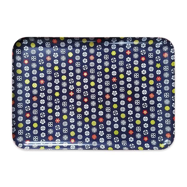 友禅和紙 トレー L 39cm 小花 小紋 食洗機対応 トレイ お盆 おしゃれ プラスチック 大 小 大きい 深い ..