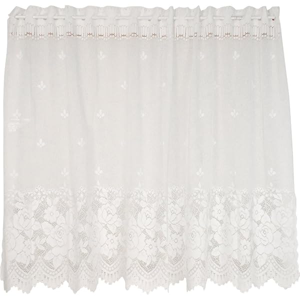 カフェカーテン カリスター 150×100cm ホワイト ローズ柄