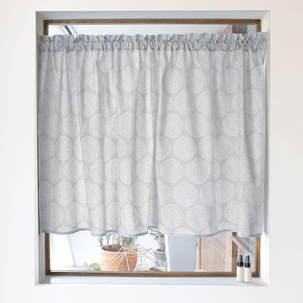 スタイルデコール(STYLE Decor) カフェカーテン 綿100% (72cm×100cm) スタンダードタイプ フルール W3901610